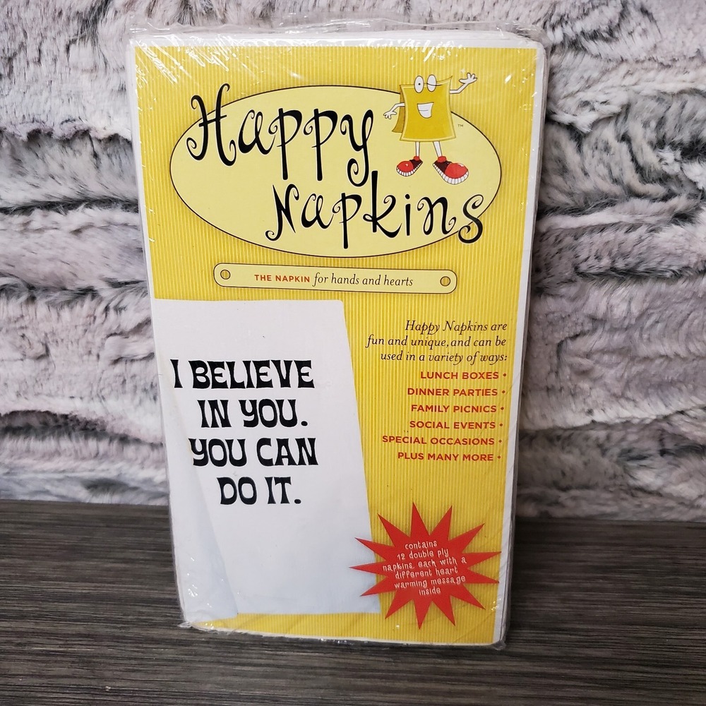 Happy Napkins, 12 Double Ply, Encouragement, Inspiration Lunchbox / Work‎ Notes